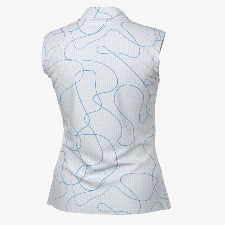 Margie is a BREATHABLE SLEEVELESS GOLF SHIRT for Women in the color Alaskan Blue/White(7)
