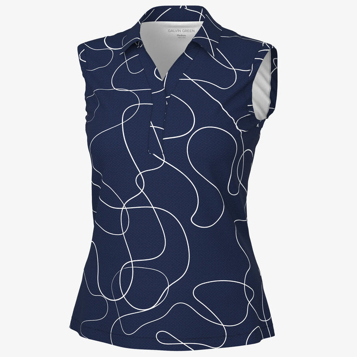 Margie is a BREATHABLE SLEEVELESS GOLF SHIRT for Women in the color Navy/White(0)