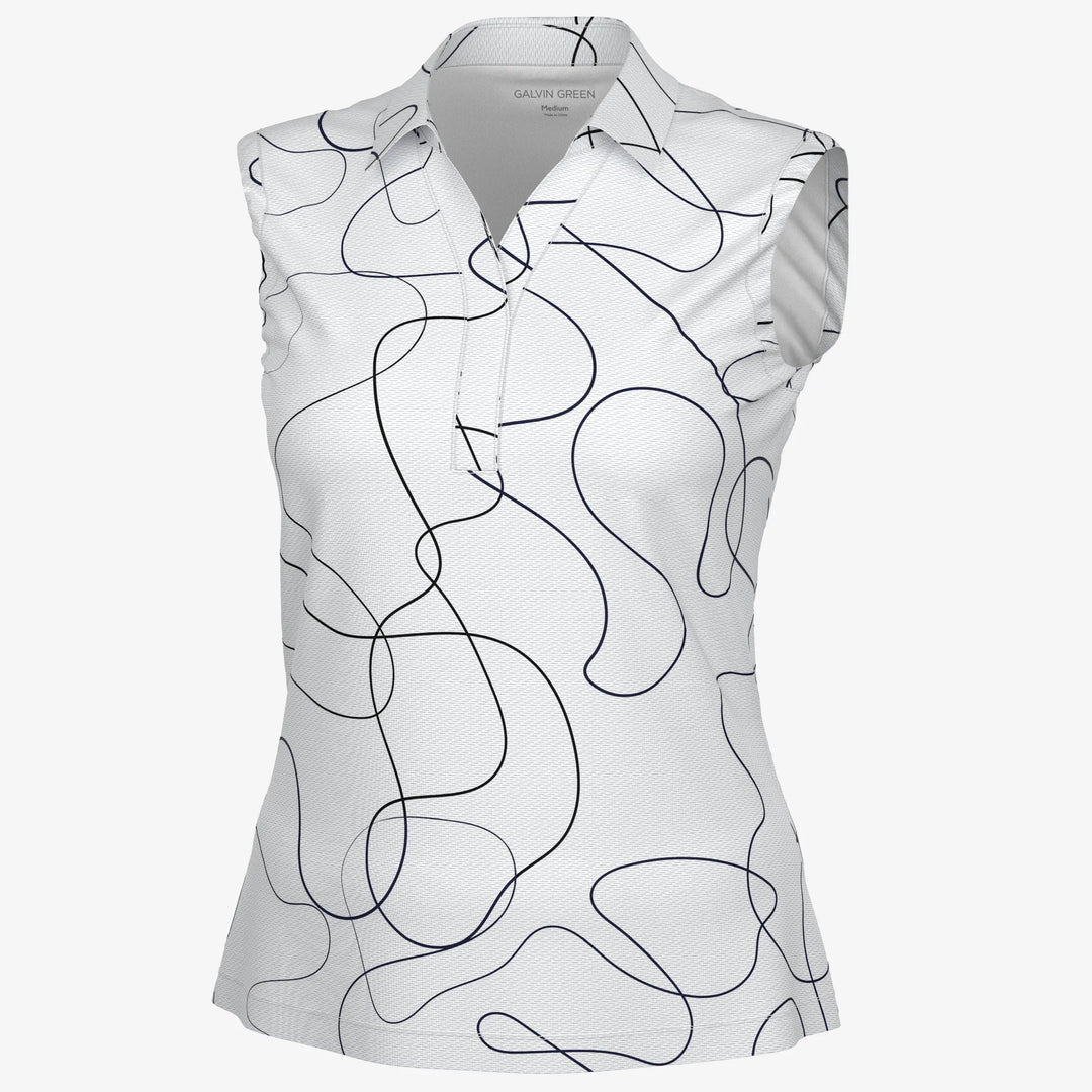 Margie is a BREATHABLE SLEEVELESS GOLF SHIRT for Women in the color White/Black(0)