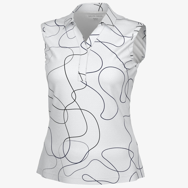 Margie is a BREATHABLE SLEEVELESS GOLF SHIRT for Women in the color White/Black(0)