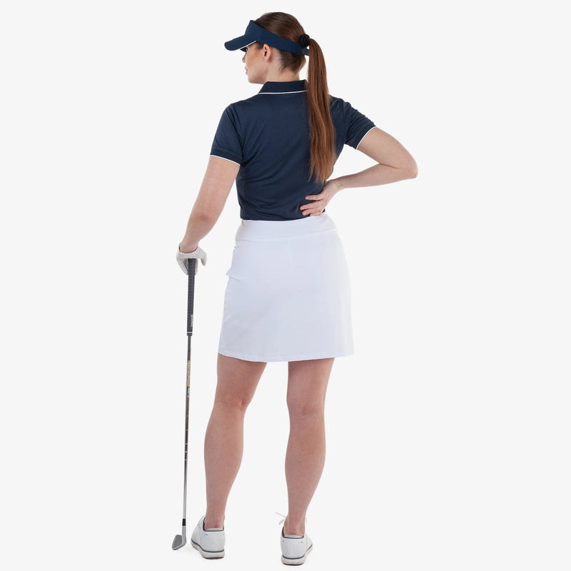 Marielle is a Breathable golf skirt with inner shorts for Women in the color White(6)