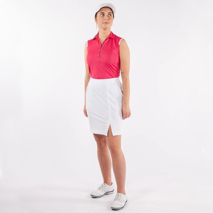 Marie is a Breathable golf skirt with inner shorts for Women in the color White(5)