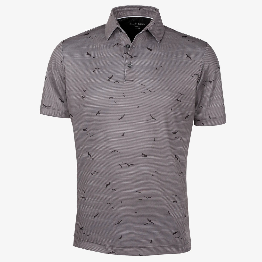 Marin is a Breathable short sleeve golf shirt for Men in the color Forged Iron/Black (0)