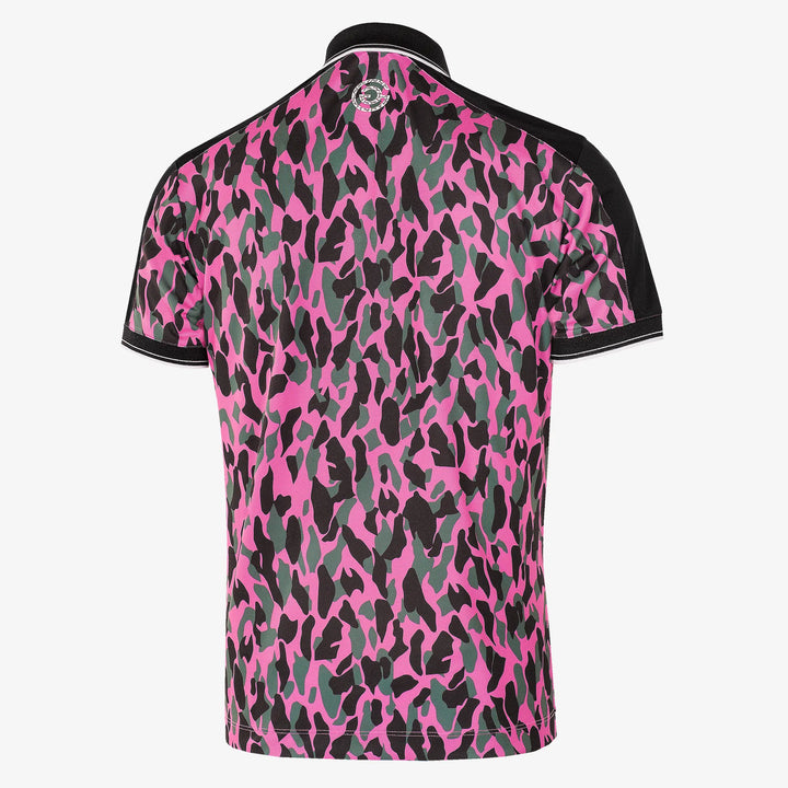 Mario  is a Breathable short sleeve golf shirt for Men in the color Super Pink/Black(7)