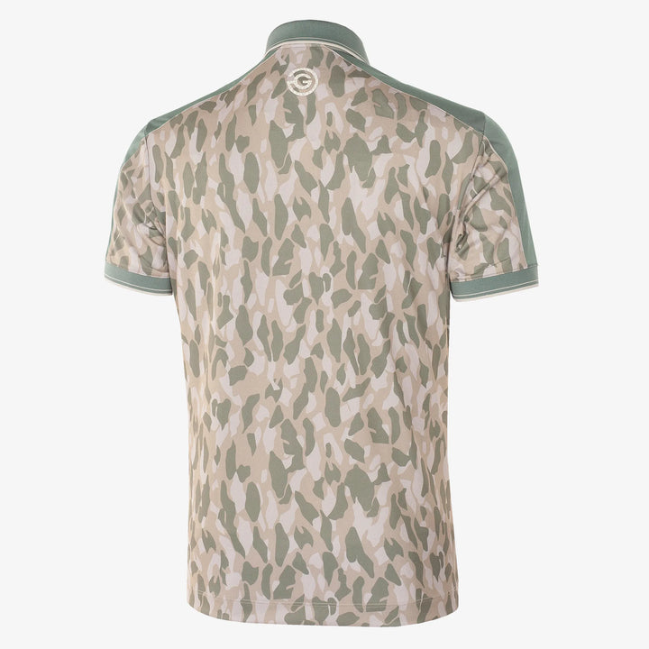 Mario  is a Breathable short sleeve golf shirt for Men in the color Abbey Stone/Duck Green(5)