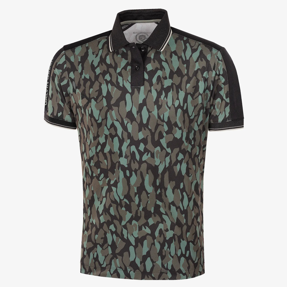 Mario  is a Breathable short sleeve golf shirt for Men in the color Deep Forest/Black(0)