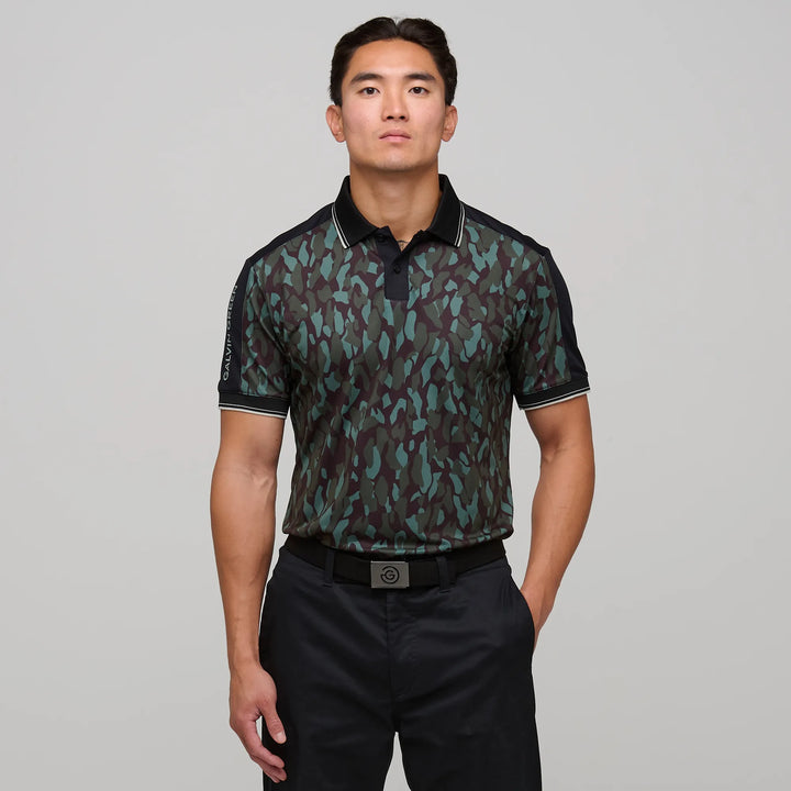 Mario  is a Breathable short sleeve golf shirt for Men in the color Deep Forest/Black(1)