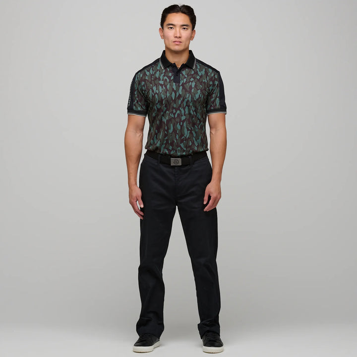 Mario  is a Breathable short sleeve golf shirt for Men in the color Deep Forest/Black(2)