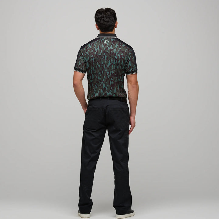 Mario  is a Breathable short sleeve golf shirt for Men in the color Deep Forest/Black(5)