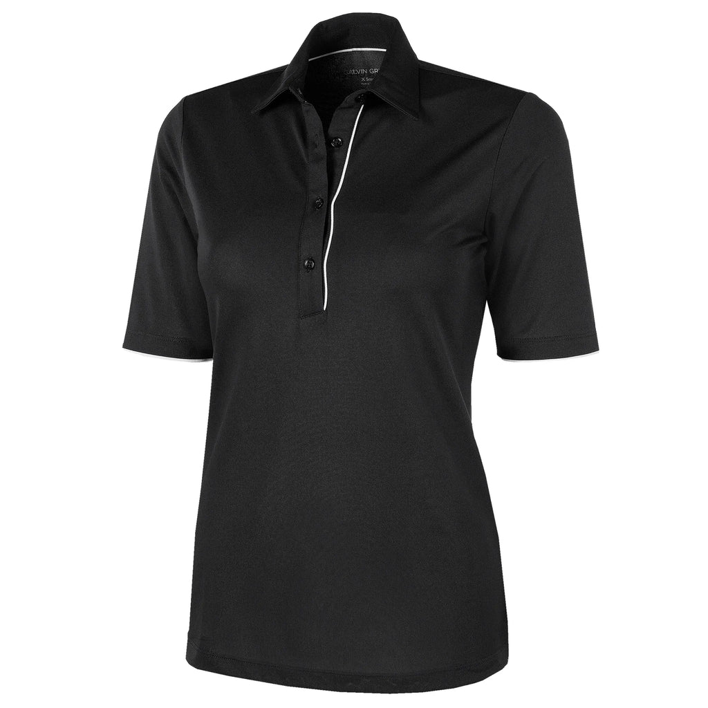 Marissa Breathable short sleeve golf shirt Black – Galvin Green