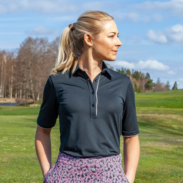 Marissa is a Breathable short sleeve golf shirt for Women in the color Navy(3)