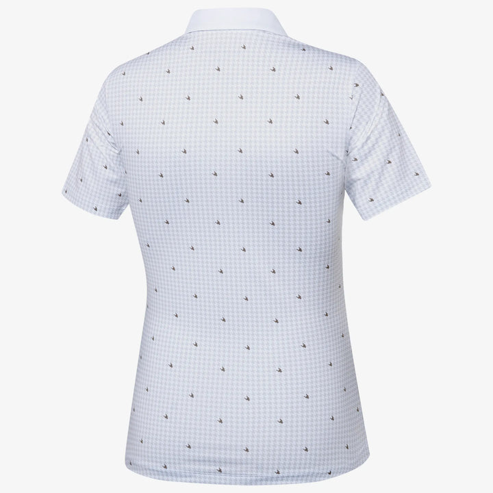 Marlene is a Breathable short sleeve golf shirt for Women in the color Sand/White(6)