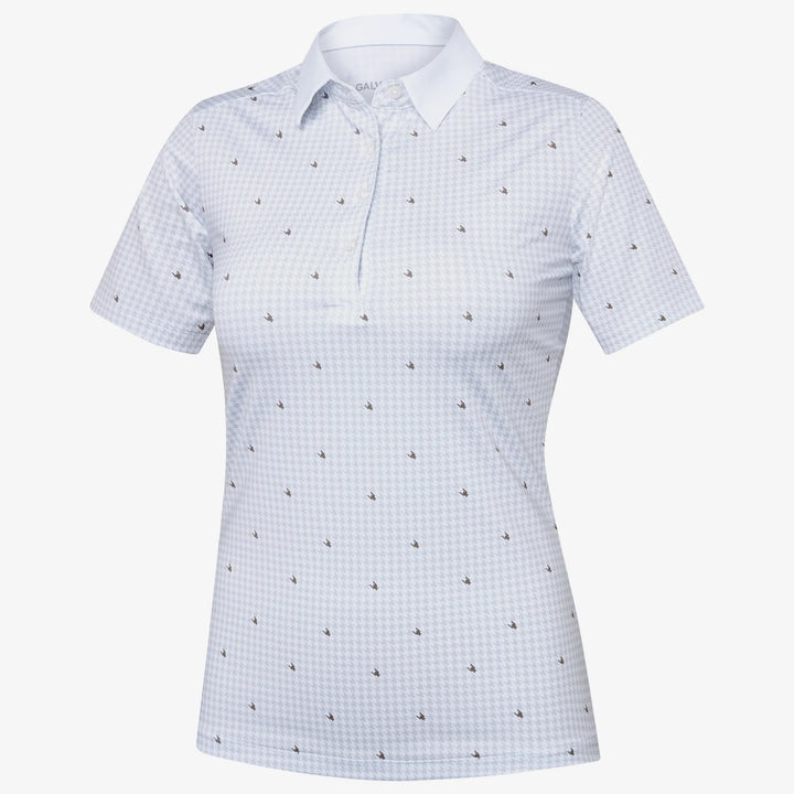 Marlene is a Breathable short sleeve golf shirt for Women in the color Sand/White(0)