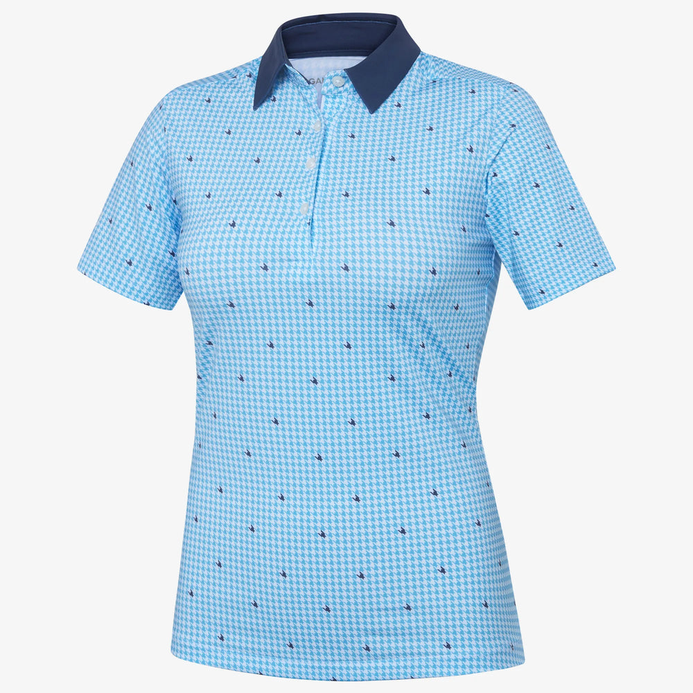 Marlene is a Breathable short sleeve golf shirt for Women in the color Alaskan Blue/White(0)
