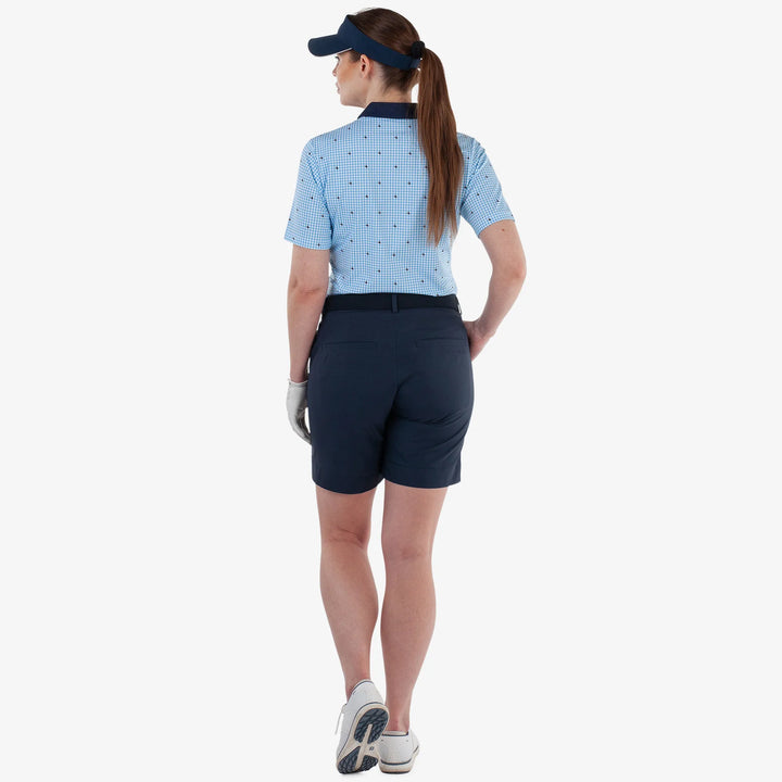 Marlene is a Breathable short sleeve golf shirt for Women in the color Alaskan Blue/White(5)