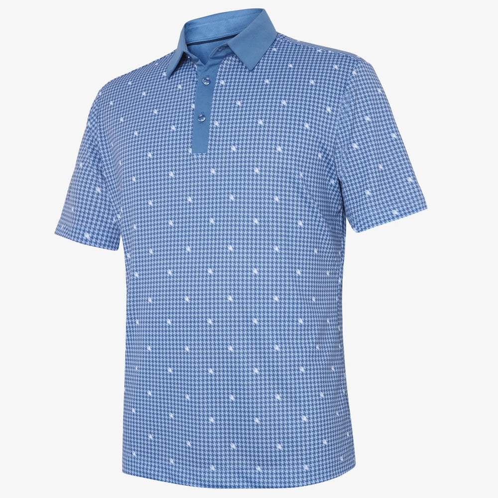 Marley is a Breathable short sleeve golf shirt for Men in the color Moonlight Blue/White(0)