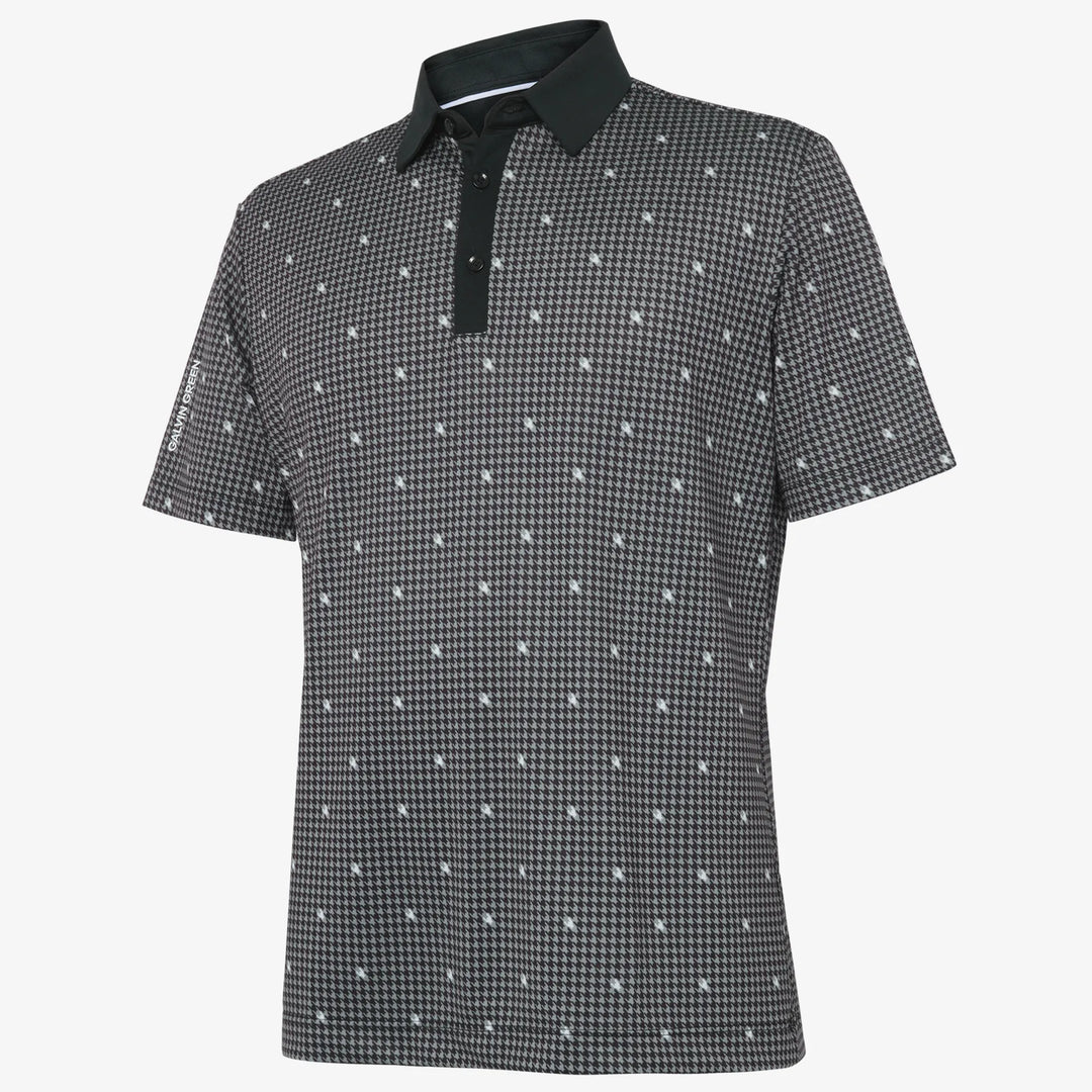 Marley is a Breathable short sleeve golf shirt for Men in the color Sharkskin/Black(0)