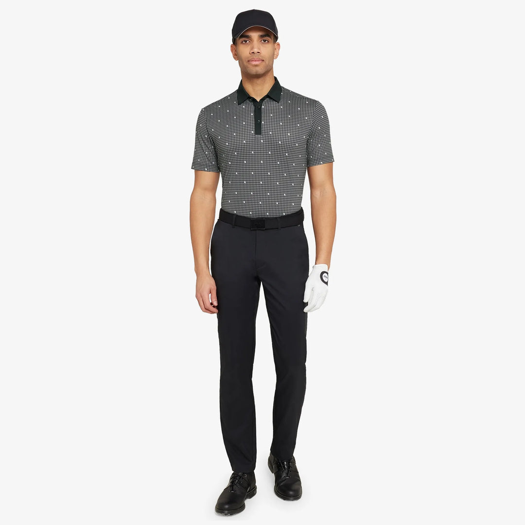 Marley is a Breathable short sleeve golf shirt for Men in the color Sharkskin/Black(2)