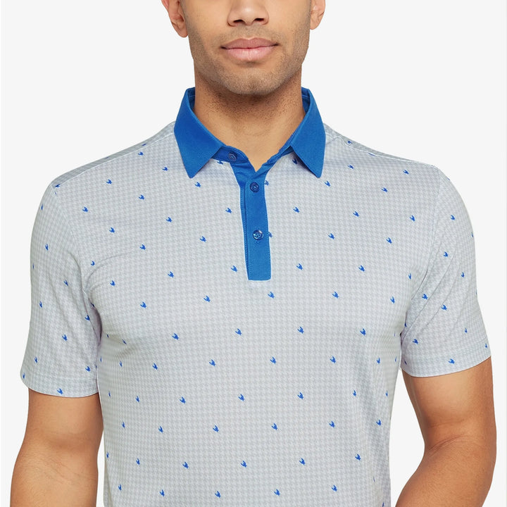 Marley is a Breathable short sleeve golf shirt for Men in the color White/Royal Blue(3)