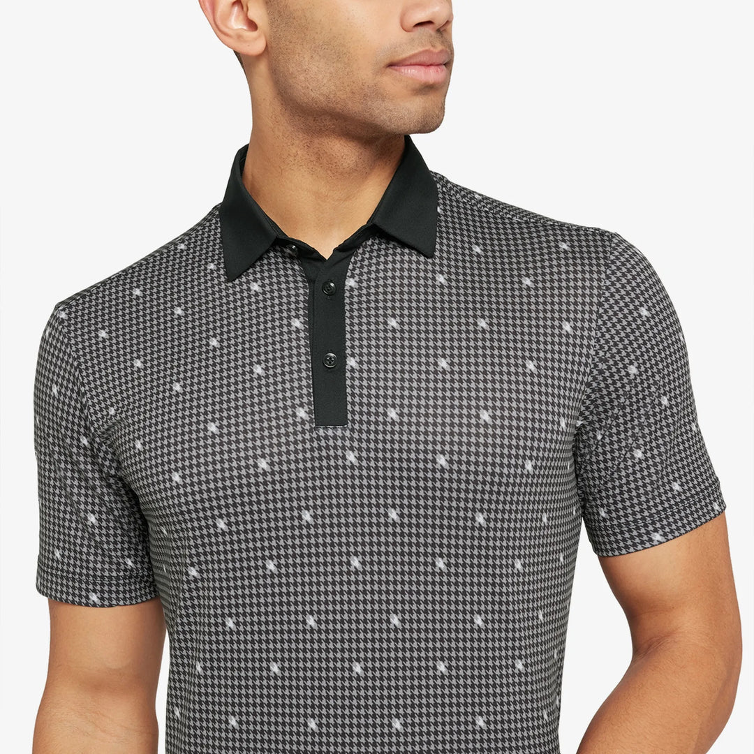 Marley is a Breathable short sleeve golf shirt for Men in the color Sharkskin/Black(3)