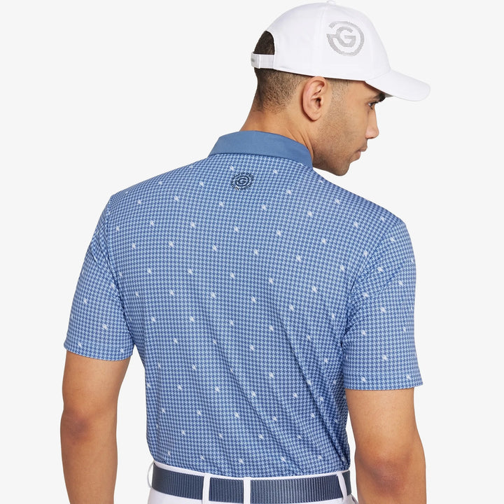 Marley is a Breathable short sleeve golf shirt for Men in the color Moonlight Blue/White(5)