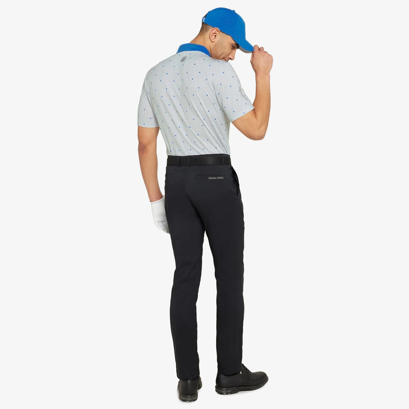 Marley is a Breathable short sleeve golf shirt for Men in the color White/Royal Blue(6)