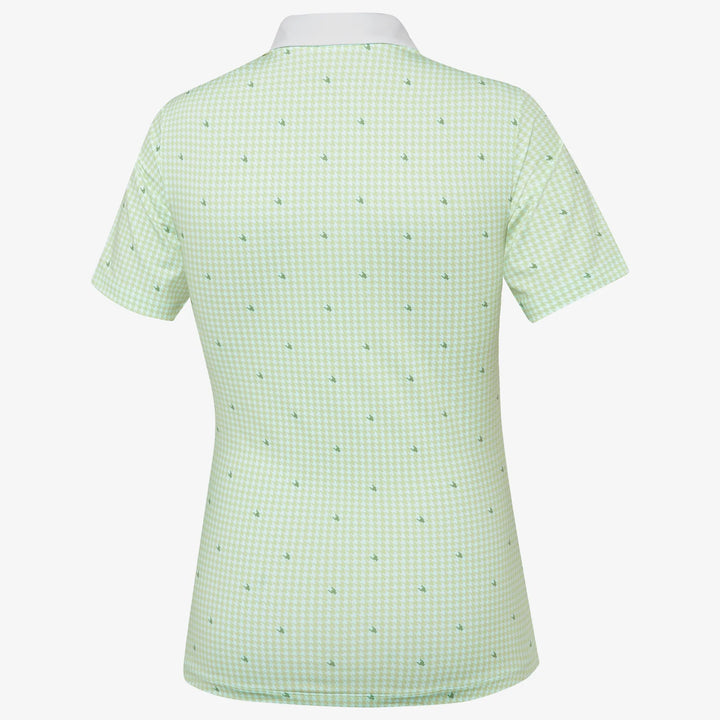 Marlene is a Breathable short sleeve golf shirt for Women in the color Fresh Green/White(7)