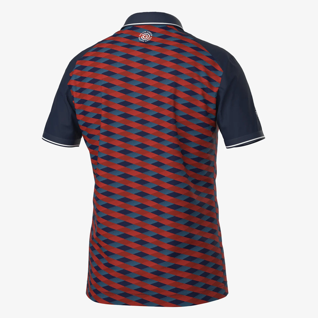 Marlon is a Breathable short sleeve golf shirt for Men in the color Navy/Red(7)