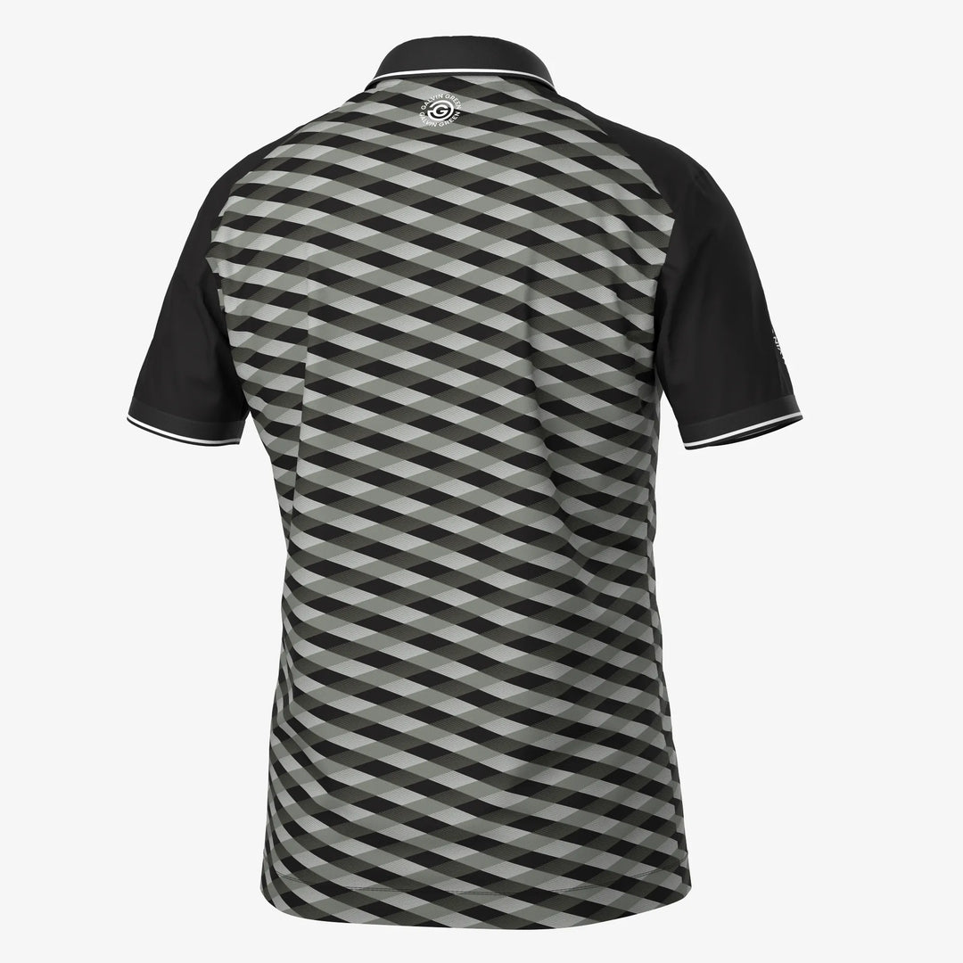 Marlon is a Breathable short sleeve golf shirt for Men in the color Black/Sharkskin(7)