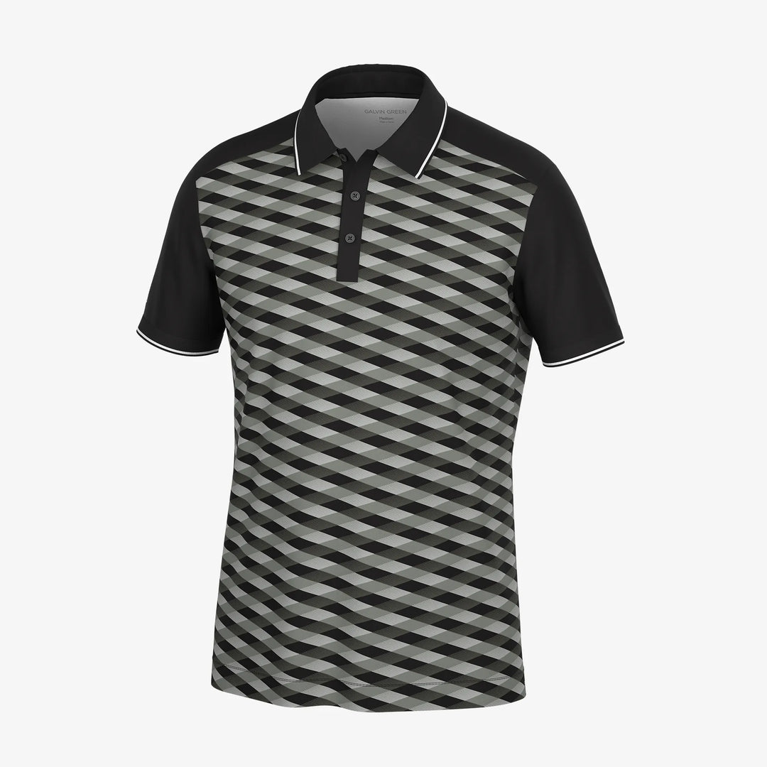 Marlon is a Breathable short sleeve golf shirt for Men in the color Black/Sharkskin(0)