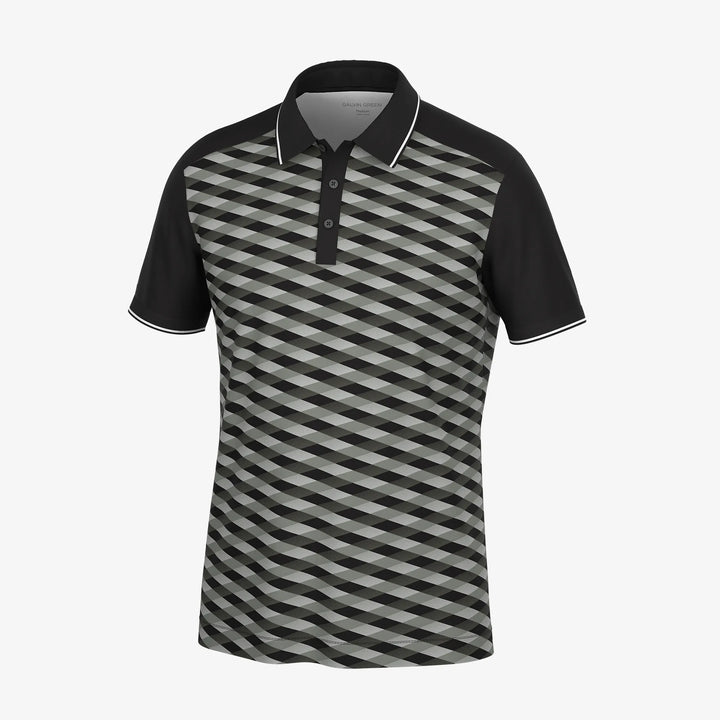 Marlon is a Breathable short sleeve golf shirt for Men in the color Black/Sharkskin(0)