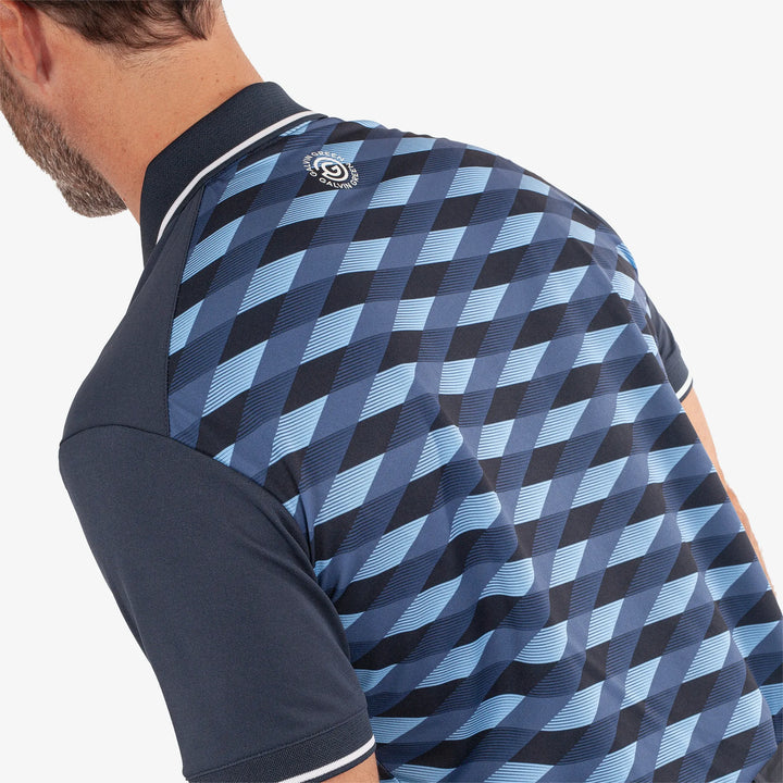 Marlon is a Breathable short sleeve golf shirt for Men in the color Navy/Moonlight Blue(5)