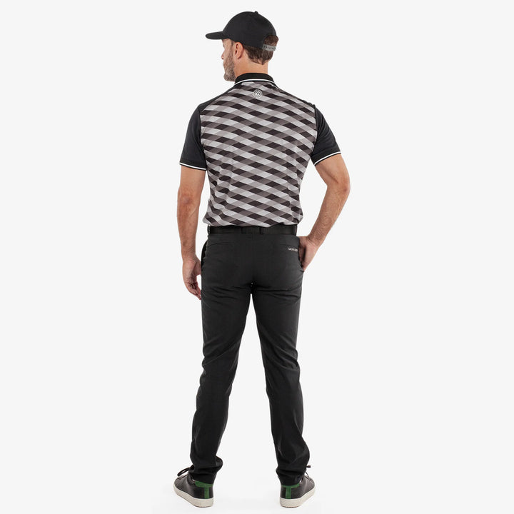 Marlon is a Breathable short sleeve golf shirt for Men in the color Black/Sharkskin(6)