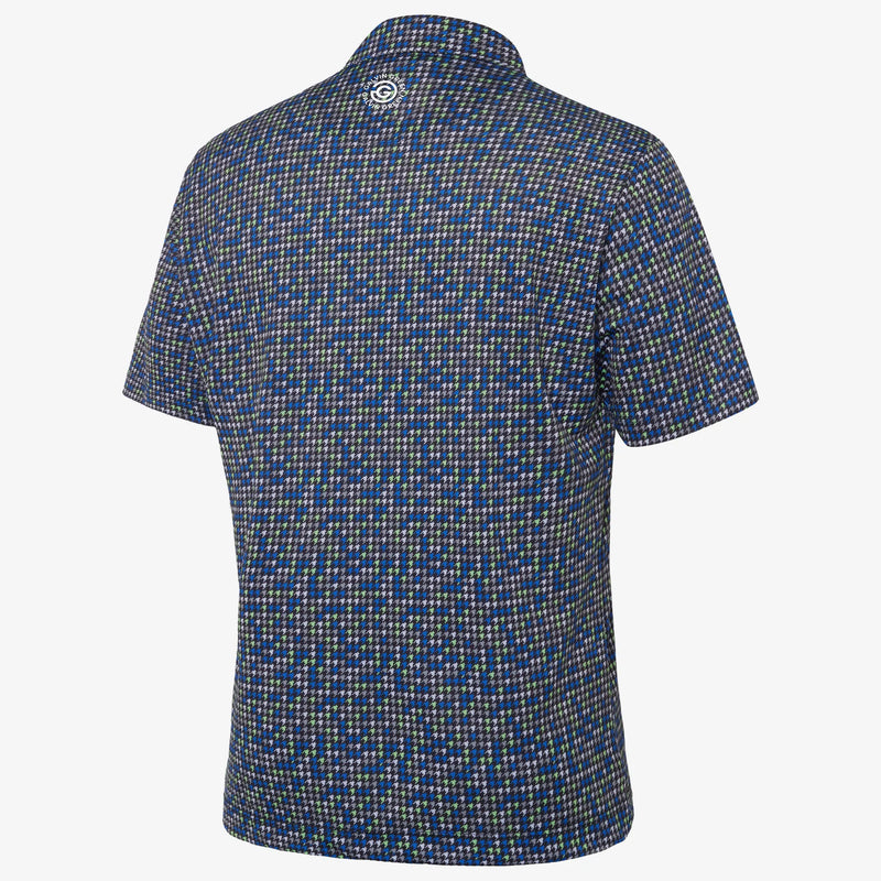 Marlo is a Breathable short sleeve golf shirt for Men in the color Black/Royal Blue(7)