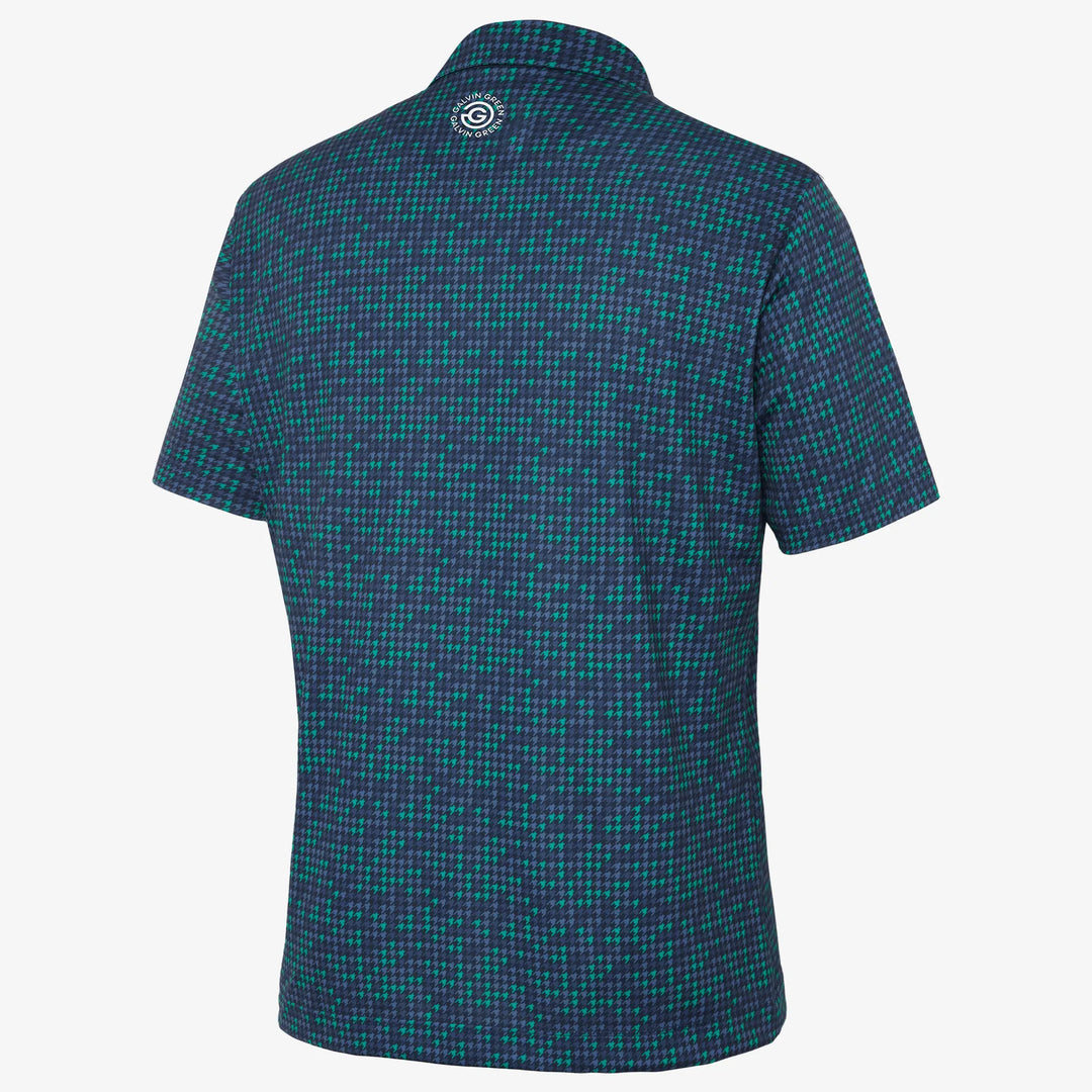 Marlo is a Breathable short sleeve golf shirt for Men in the color Navy/Golf Green(7)