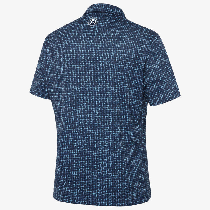 Marlo is a Breathable short sleeve golf shirt for Men in the color Moonlight Blue/Navy(7)