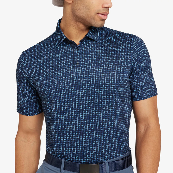 Marlo is a Breathable short sleeve golf shirt for Men in the color Moonlight Blue/Navy(3)