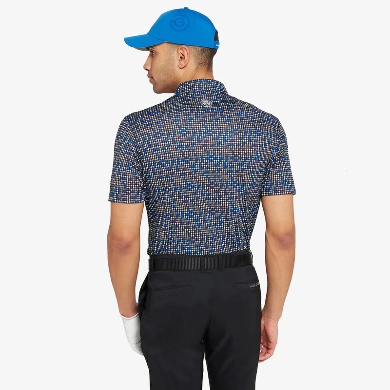 Marlo is a Breathable short sleeve golf shirt for Men in the color Black/Royal Blue(4)