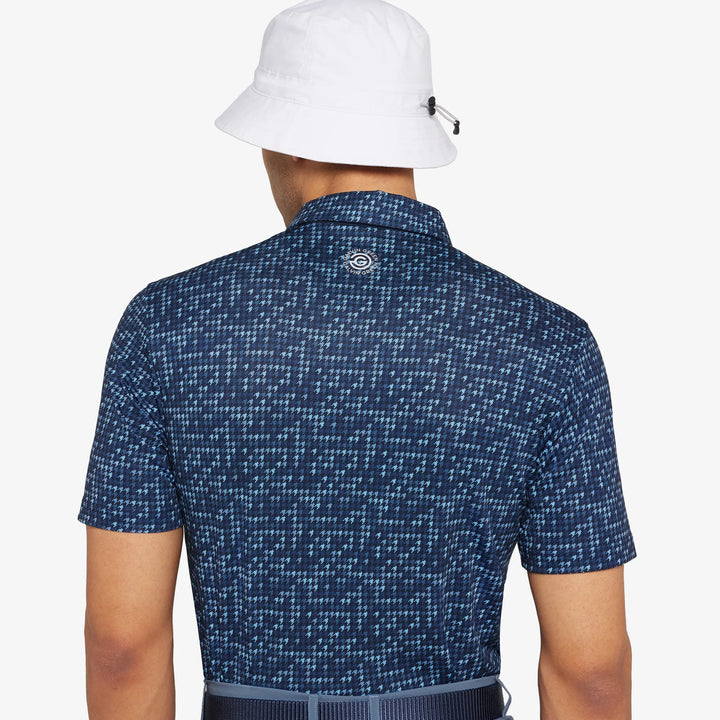 Marlo is a Breathable short sleeve golf shirt for Men in the color Moonlight Blue/Navy(5)