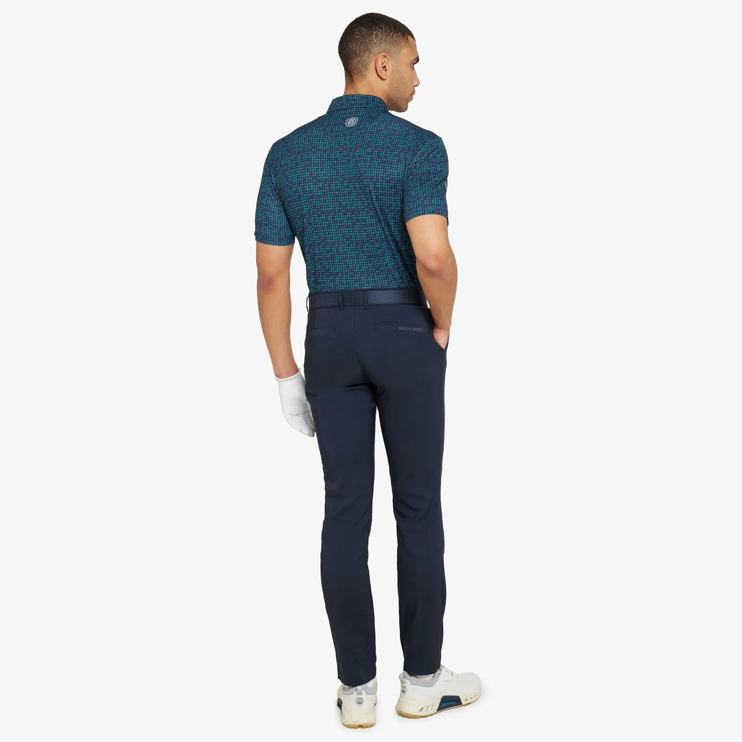 Marlo is a Breathable short sleeve golf shirt for Men in the color Navy/Golf Green(6)