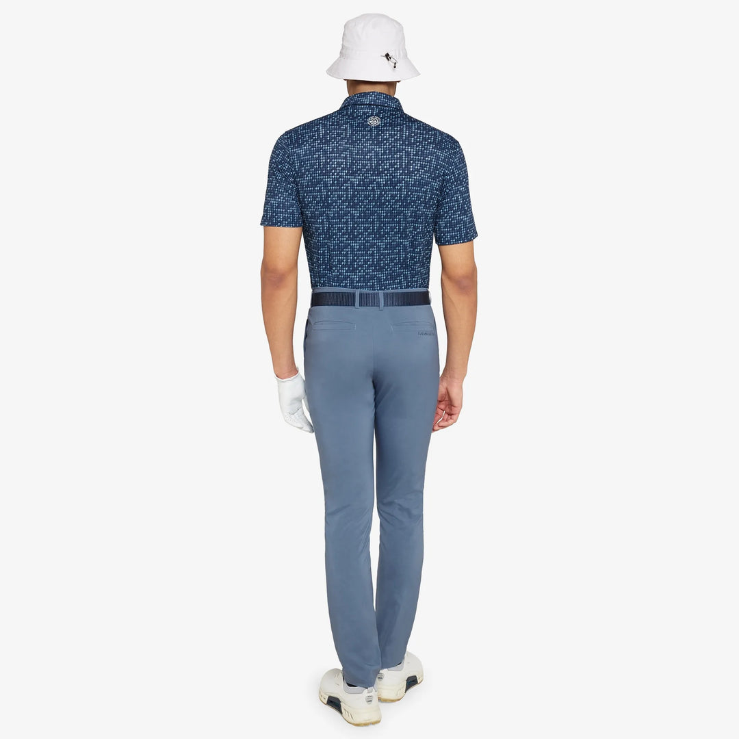Marlo is a Breathable short sleeve golf shirt for Men in the color Moonlight Blue/Navy(6)