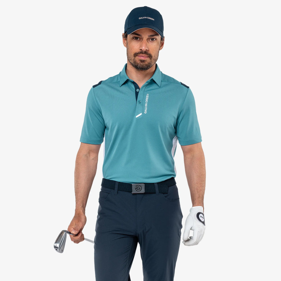 Marshall is a Breathable long sleeve golf shirt for Men in the color Storm Blue/Navy/White(1)