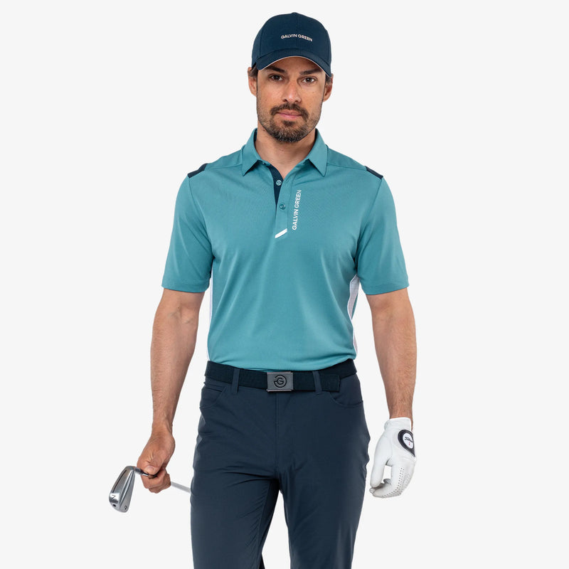 Marshall is a Breathable long sleeve golf shirt for Men in the color Storm Blue/Navy/White(1)