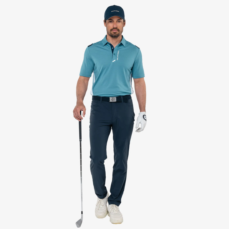 Marshall is a Breathable long sleeve golf shirt for Men in the color Storm Blue/Navy/White(2)