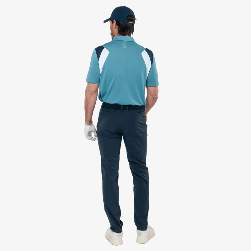Marshall is a Breathable long sleeve golf shirt for Men in the color Storm Blue/Navy/White(5)