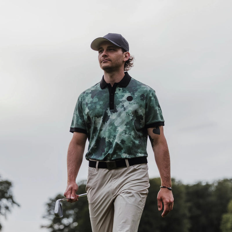 Marsh is a Breathable short sleeve golf shirt for Men in the color Jungle Green(7)