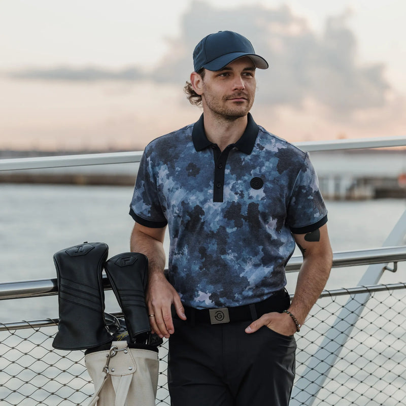 Marsh is a Breathable short sleeve golf shirt for Men in the color Navy(7)