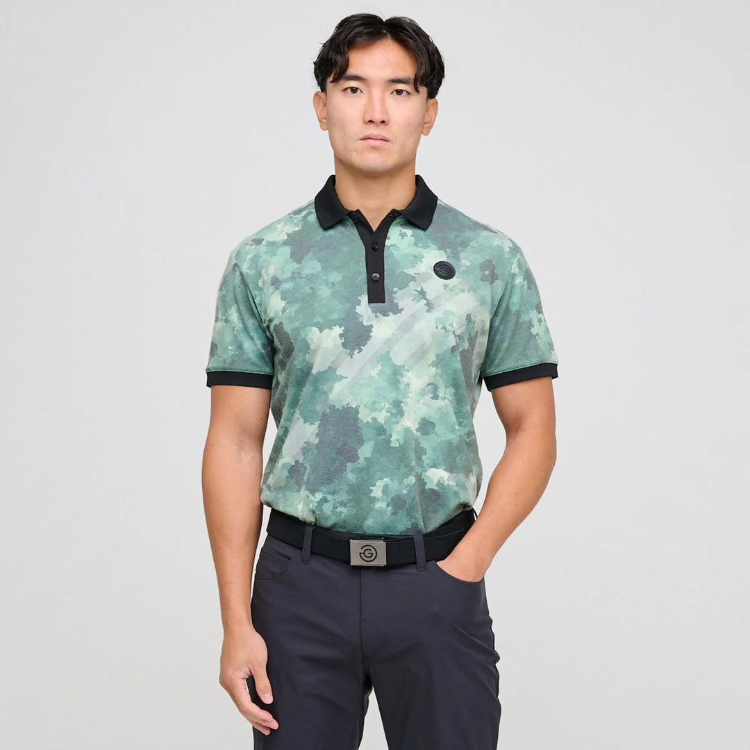 Marsh is a Breathable short sleeve golf shirt for Men in the color Jungle Green(1)