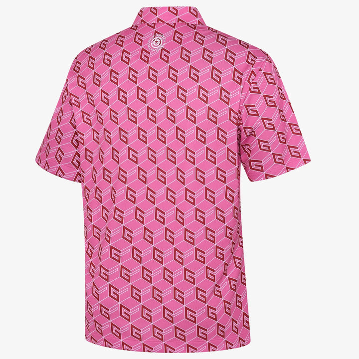 Martinez is a Breathable short sleeve golf shirt for Men in the color Pink/Green(6)