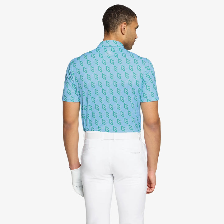 Martinez is a Breathable short sleeve golf shirt for Men in the color Crystal Blue/Green(4)
